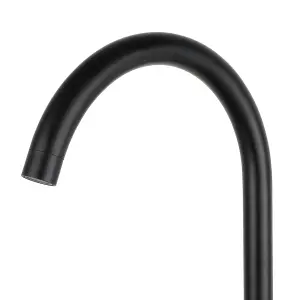 Nes Home Matt Black Modern Kitchen Sink Swivel Mixer Tap Dual Lever