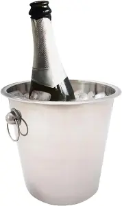 New Stainless Steel Champagne Ice Bucket Handles Cooler Drink Parties Refreshments