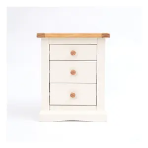 Castelli 3 Drawer Bedside Table Wood Knob