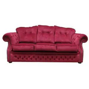 Chesterfield Handmade 3 Seater Sofa Settee Pimlico Wine Red Fabric In Era Style