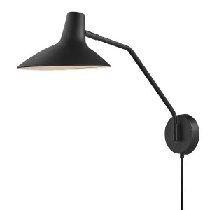 Nordlux DFTP Darci Indoor Bedroom Living Dining Hallway Wall Light In Black (Height) 36.5cm