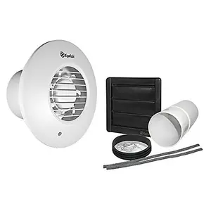 Xpelair 4 Inch Round Extractor Fan with Wall Fixing Kit in Cool White for Quiet Ventilation