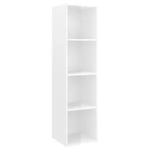 Berkfield Wall-mounted TV Cabinet High Gloss White 37x37x142.5 cm Engineered Wood