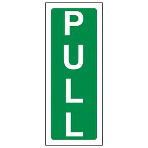 PULL Door Direction Condition Sign - Adhesive Vinyl - 60x150mm (x3)