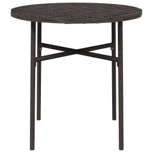 Berkfield Tea Table Brown 45 cm Poly Rattan