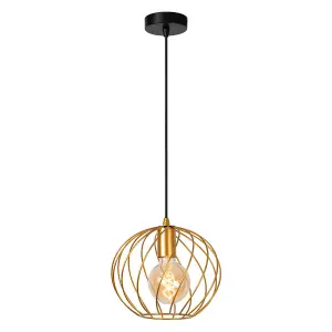 Lucide Danza Classic Pendant Light 25cm - 1xE27 - Matt Gold, Brass