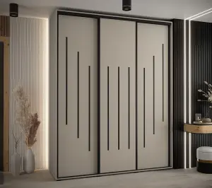 Elegant Dakota VIII Sliding Door Wardrobe 1900mm - Spacious Storage with Hanging Rails and Shelves H2350mm D600mm