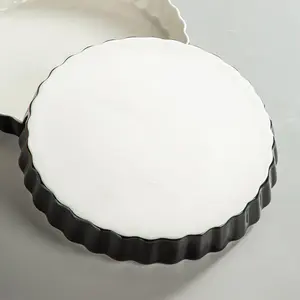 LOVECASA Series, 27.5cm Round Porcelain China Pie Baking Dish Black