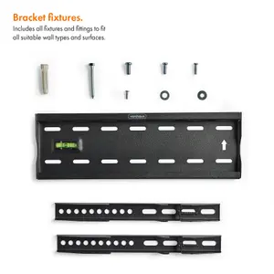 VonHaus Flush TV Bracket for 15-42" Screens, Ultra-Slim Wall Mount w/Spirit Level, 40kg Capacity, Max VESA: 300x200m