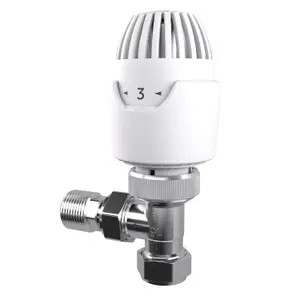 Drayton RT212 White Angled Thermostatic Radiator valve (Dia)10mm