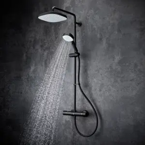 Mira Atom Matt Black Dual H/P combi mixer Shower