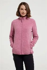 Womens Snowdon Melange II Full-Zip Fleece | Pink | Size 8 | Mountain Warehouse | Lightweight, Microfleece, Anti-Pill