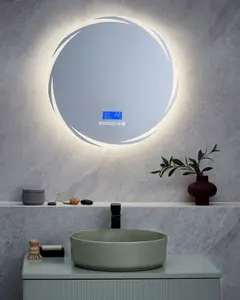 LED Bathroom Mirror TANAY With Built-In Bluetooth Speaker Silver