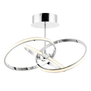 Endor Acrylic, aluminium & metal Chrome effect 3 Lamp LED Ceiling light