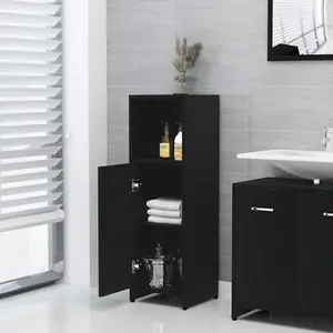 Berkfield 3 Piece Bathroom Furniture Set Black Engineered Wood