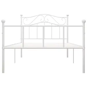 Berkfield Bed Frame White Metal 100x200 cm