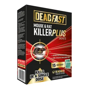 Deadfast Rodents Plus Rodenticide, Pack of 15, 150g