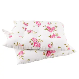 Set of 2 Vintage Style Pink Floral Indoor Furniture Dining Chair Seat Pad Cushions