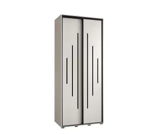 Cannes XII Sliding Door Wardrobe W100cm - Bright White Storage for Contemporary Living