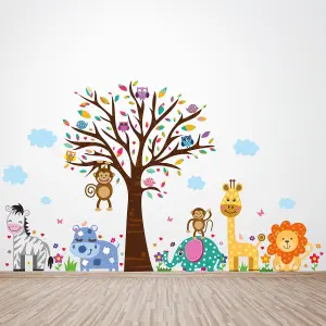 Walplus Nursery Room Wall Stickers Art Murals Decals - Happy London Zoo Kids Sticker PVC Multi