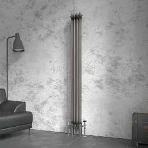 Right Radiators 1800x200 mm Vertical Traditional 2 Column Cast Iron Style Radiator Raw Metal