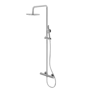 Emilia Round Thermostatic Shower Kit with Fixed Head & Handset - Chrome