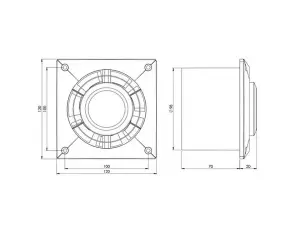 Bathroom Extractor Fan 100mm Ceiling or Wall Mounted