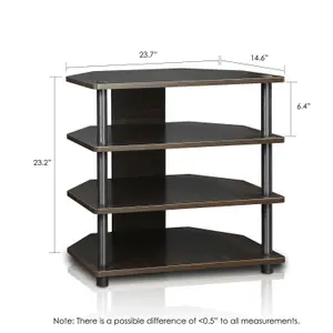 Furinno 15093CC/GY Turn-N-Tube Easy Assembly 4-Tier Petite TV Stand, Espresso