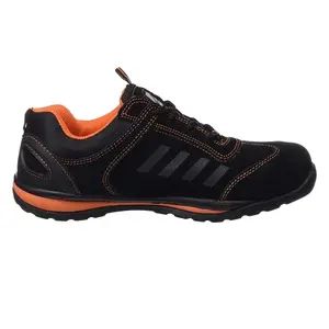 Portwest Mens Steelite Lusum S1P HRO Suede Safety Shoes Black/Orange (10 UK)