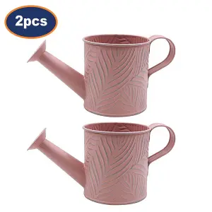 Watering Can Metal 0.65L 2pcs Pastel Pink Planter Garden Sprinkler Plant Sprayer