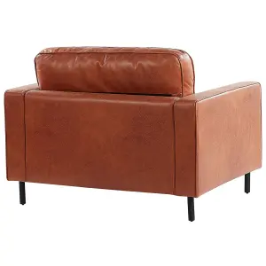 Armchair SAVALEN Faux Leather Golden Brown