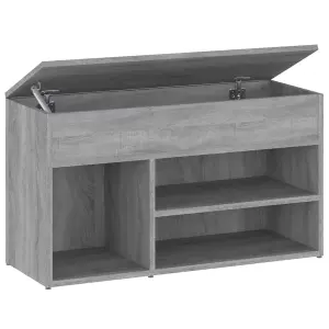 Berkfield Shoe Bench Grey Sonoma 80x30x45 cm Engineered Wood