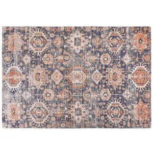 Cotton Area Rug 200 x 300 cm Blue and Red KURIN