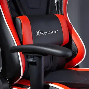 X Rocker Adjustable Ergonomic Faux Leather Swiveling PC & Racing Game Chair Black/Red/White