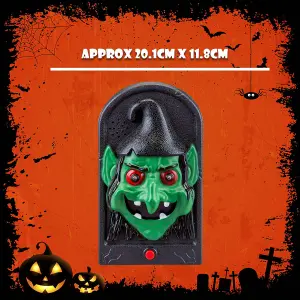 Halloween Spooky Doorbell with Flashing LED Lights Trick or Treat  Witch