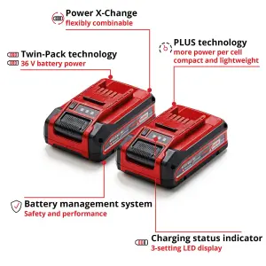 Einhell 2x 4.0Ah PLUS Battery Twinpack 18V PXC Batteries For All Power X-Change