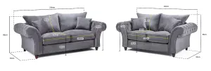 Windsor Fullback Sofa Grey 3+2 Seater Set