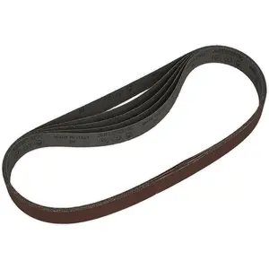 Premium 5 Pack of 80 Grit 25mm x 762mm Sanding Belts for Detail Sanding