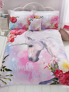 Sparkle Unicorn King Duvet Cover and Pillowcase Set