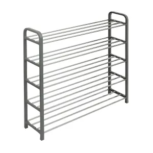 Ashley 5-Tier Metal Shoe Rack - Silver