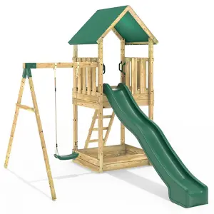 Rebo Modular Wooden Climbing Frame Adventure Playset - Swing Wychwood