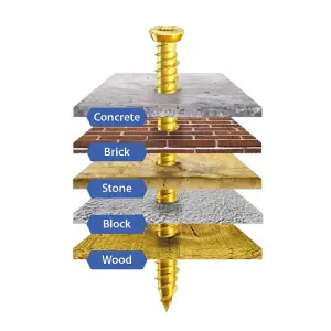 100 x Concrete Frame Screws 75 x 82mm Window Fixings for Masonry Stone & Brick