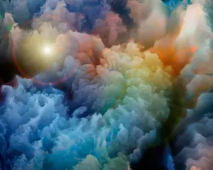 Origin Murals Swirling Multicoloured Clouds Matt Smooth Paste the Wall Mural 300cm wide x 240cm high