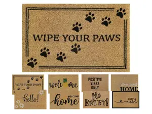 Coir Door Mat 60x40cm - Non-Slip Absorbent Indoor/Outdoor Eco-Friendly- Ideal for Door Entrance- Large  (YOUR PAWS)