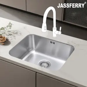 JASSFERRY Undermount Stainless Steel Kitchen Sink 1.0 Single Bowl, 550 x 450 mm