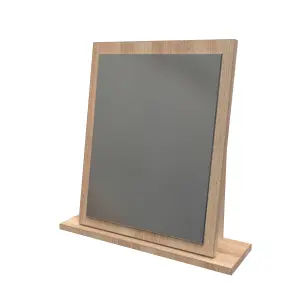 Trent Mirror in White Gloss & Bardolino Oak (Ready Assembled)