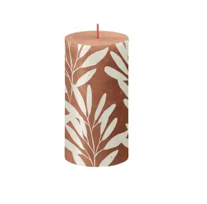 Rusty Pink Sage Bolsius Rustic Silhouette Candle. Unscented. H13 cm