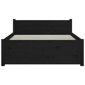 Berkfield Bed Frame Black Solid Wood 75x190 cm Small Single