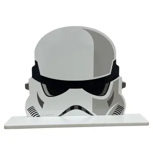 Star Wars Storm Trooper White Wall Shelf, 48.5cm W X 8cm D X 33.5cm H