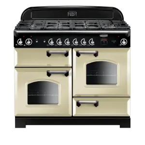 Rangemaster CLA110NGFBLC Freestanding Gas Range cooker with Gas Hob - Cream